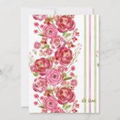 バラオン白&ヴィンテージ花模様とクラシックストライプ シーズンカード (正面)