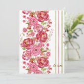 バラオン白&ヴィンテージ花模様とクラシックストライプ シーズンカード (スタンド正面)