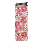 バラオン白&ヴィンテージ花模様とクラシックストライプ タンブラー (回転左)