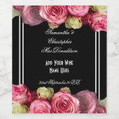 バラオン黒フローラ結婚ブーケ ワインラベル (シングルラベル)