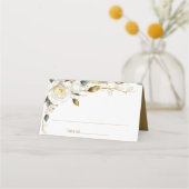 バラオーガニック金ゴールド結婚フローラ プレイスカード (裏面)