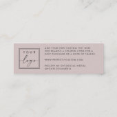 バラカスタムのロゴ感謝していを挿入する スキニー名刺 (裏面)