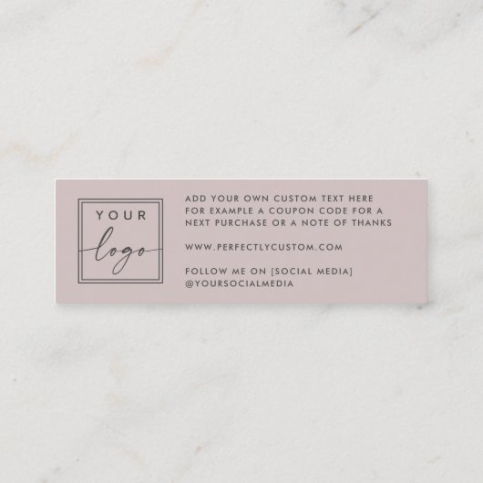 バラカスタムのロゴ感謝していを挿入する スキニー名刺 (裏面)