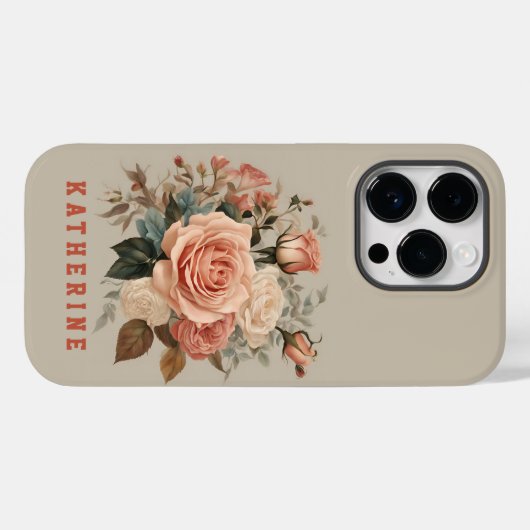 バラカスタムの花の女性と母のための電話ケース Case-Mate iPhoneケース (裏面 (横))