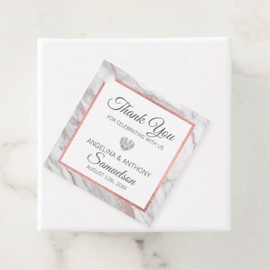 バラカスタムゴールドフォイル大理石結婚の感謝の気持ち フェイバータグ (インサイチュ)