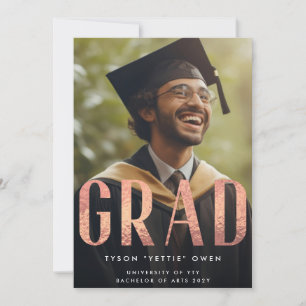 バラカスタムゴールドフォイルNick Name GRAD Photo 案内状