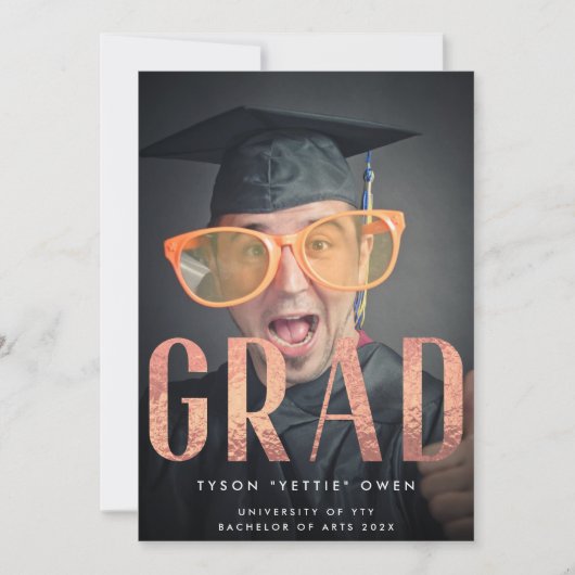 バラカスタムゴールドフォイルNick Name GRAD Photo 案内状 (正面)