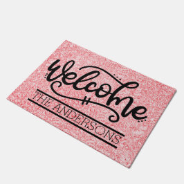 バラカスタムピンクウェルカム ドアマット