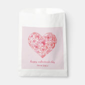バラカスタムピンクウォーターカラーハートバレンタインデー フェイバーバッグ (正面)