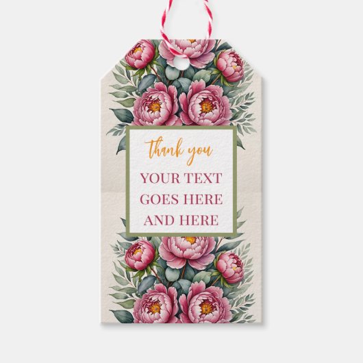 バラカスタムピンクギフトラベル独自の作成 ギフトタグ (正面)