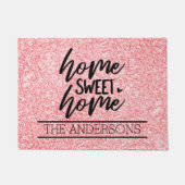 バラカスタムピンクホームスウィートホーム ドアマット (正面)