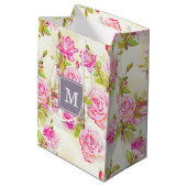 バラカスタムフローラルパターンオールド抱き枕 ミディアムペーパーバッグ (裏面アングル)