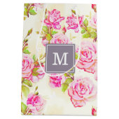 バラカスタムフローラルパターンオールド抱き枕 ミディアムペーパーバッグ (裏面)