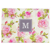 バラカスタムフローラルパターンオールド抱き枕 ラージペーパーバッグ (裏面)