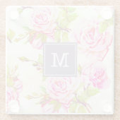 バラカスタムフローラルパターン旧モノグラムガラスC ガラスコースター (裏面)