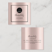 バラカスタムロゴ枠入りメイクアップアーティスト スクエア名刺 (正面/裏面)