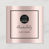 バラカスタムロゴ枠入りメイクアップアーティスト スクエア名刺 (正面)