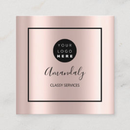 バラカスタムロゴ枠入りメイクアップアーティスト スクエア名刺