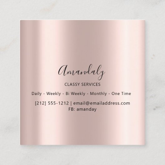 バラカスタムロゴ枠入りメイクアップアーティスト スクエア名刺 (裏面)