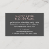 バラカスタム赤面ピンクメイクアップアーティスト 名刺 (裏面)