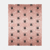 バラカスタム金ゴールドグリッターの会社ロゴパターン フリースブランケット (正面)