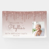 バラカスタム金ゴールドグリッタードリップ80誕生日 横断幕 (横)