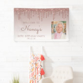 バラカスタム金ゴールドグリッタードリップ80誕生日 横断幕 (インサイチュ)