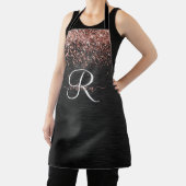バラカスタム金ゴールドグリッターブラックスパークルモノグラム エプロン (インサイチュ)