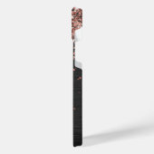 バラカスタム金ゴールドグリッターブラックスパークルモノグラム iPhoneケース (左側面)