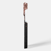 バラカスタム金ゴールドグリッターブラックスパークルモノグラム iPhoneケース (左側面)