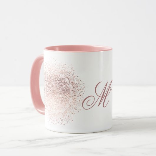 バラカスタム金ゴールドスノーフレーククリスマスコーヒーマグ マグカップ (正面左)