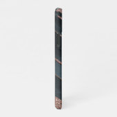 バラカスタム金ゴールドダークブルーマーブルパターン iPhoneケース (右側)