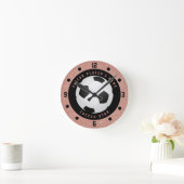 バラカスタム金ゴールドピンクガールズサッカーボールサッカー ラウンド壁時計 (ホーム)