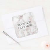 バラカスタム金ゴールドホワイトマーブルトレンディーテンプレート スクエアシール (封筒)