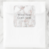 バラカスタム金ゴールドホワイトマーブルトレンディーテンプレート スクエアシール (バッグ)