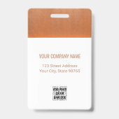 バラカスタム金ゴールドロゴ従業員の写真 バッジ (裏面)