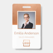 バラカスタム金ゴールドロゴ従業員の写真 バッジ (正面)