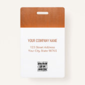 バラカスタム金ゴールドロゴ従業員の写真 バッジ (裏面)