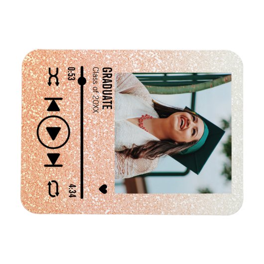 バラカスタム金ゴールド卒業フォトソング再生リスト マグネット (横)