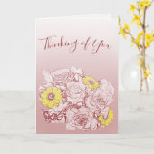 バラカラスプラッシュデイジーブーケ哀悼カスタム カード (黄色い花)