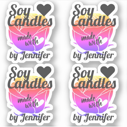 バラカラフルはハートフローラしょうゆで シール (正面)