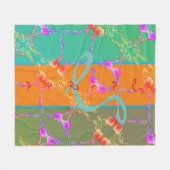 バラカラフルハートと彼女の名前フリースブランケット フリースブランケット (正面(横))