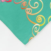 バラカラフルハートと彼女の名前フリースブランケット フリースブランケット (角)