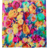 バラカラフルブーケ シャワーカーテン (正面)