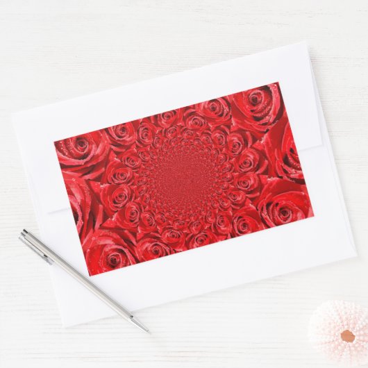 バラカラーの世界:フローラファンタジー 長方形シール (封筒)