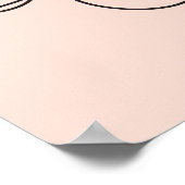 バラカラーラインアートウーマンポートレートイラストレーション ポスター (角)