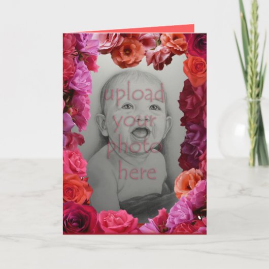 バラカードピンクの花カスタムのグリーティングカード カード (正面)