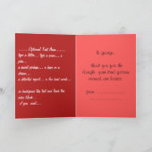 バラカードピンクの花カスタムのグリーティングカード カード (内部)