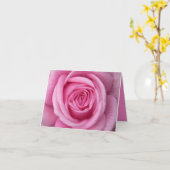 バラカードピンクの花カスタムのグリーティングカード カード (黄色い花)