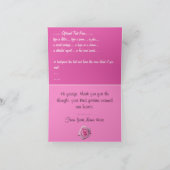 バラカードピンクの花カスタムのグリーティングカード カード (内部)